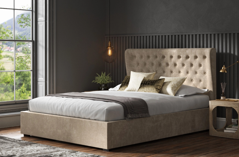 Emporia Beds Hampstead Wing Ottoman Fabric Bed