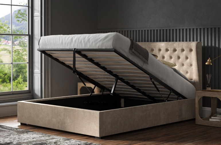 Emporia Beds Hampstead Wing Ottoman Fabric Bed